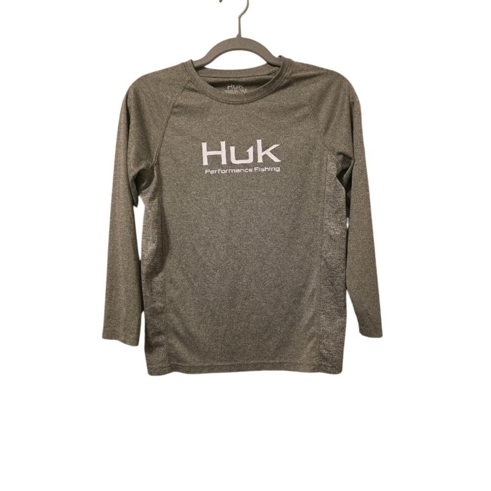 Huk Youth Performance Fishing Shirt YM Green Long Sleeve Sun Shirt